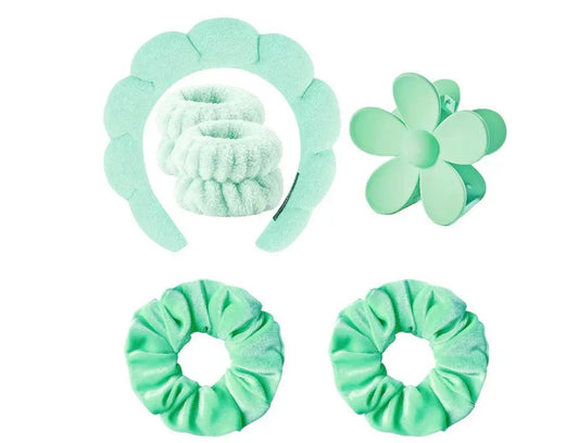 Lapluie Beauty Self Care Set with headband, wristband, flower hair clip and scrunchies Lapluie Beauty